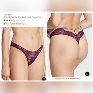 Victoria's secret very sexy shine strap cut-out back lace thong panty XXL